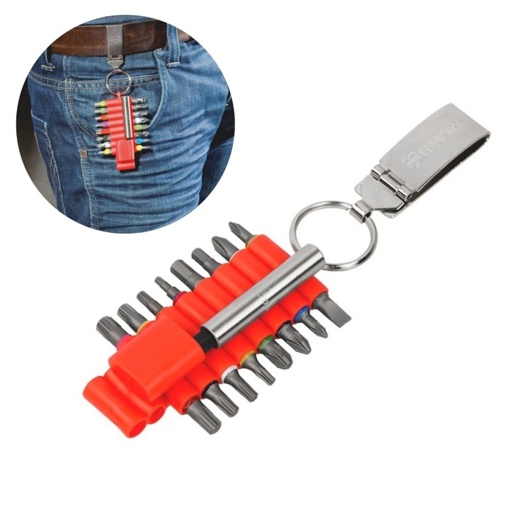 Zestaw bitów 17el WURTH z uchwytem 1/4" metalowy klips do paska 25mm