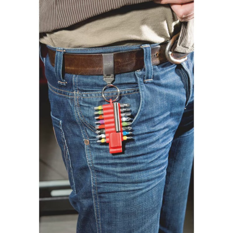 Zestaw bitów 17el WURTH z uchwytem 1/4" metalowy klips do paska 25mm