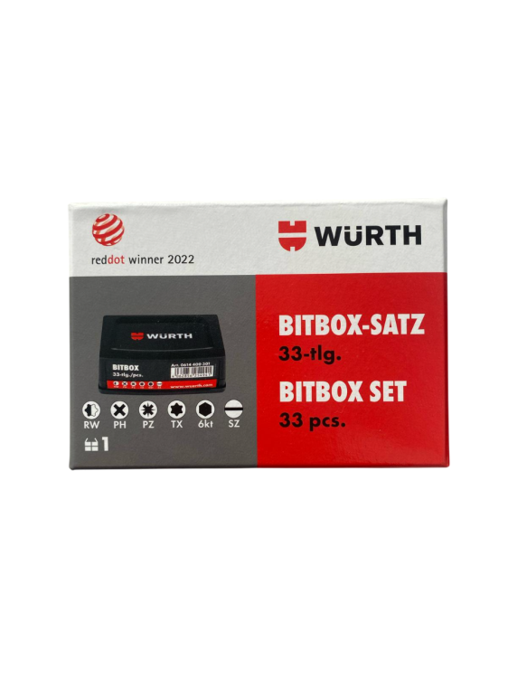 Profesjonalny zestaw bitów WURTH 33 elementy