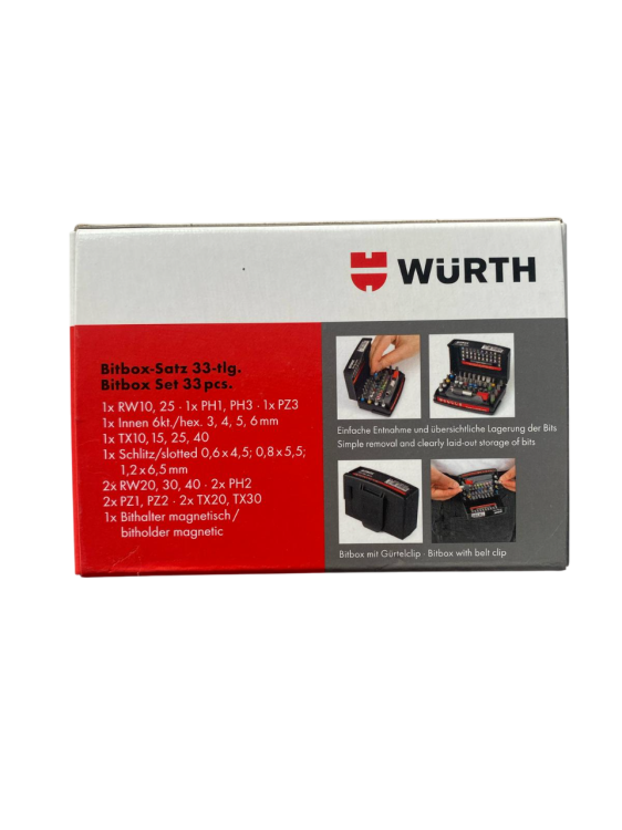 Profesjonalny zestaw bitów WURTH 33 elementy