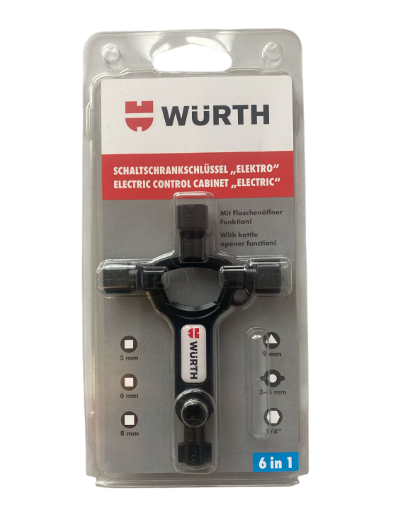 Klucz do szaf rozdzielczych, sterowniczych WURTH 6 w 1