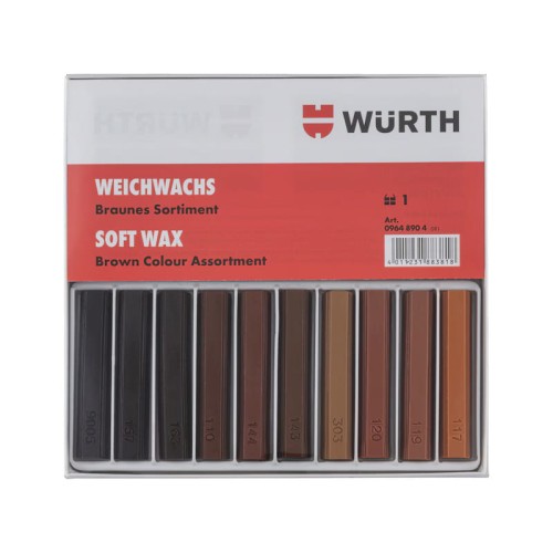 Zestaw wosków miękkich zaprawkowych, brązowe WURTH 20 szt.