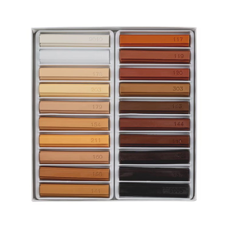 Zestaw wosków miękkich zaprawkowych, brązowe WURTH 20 szt.