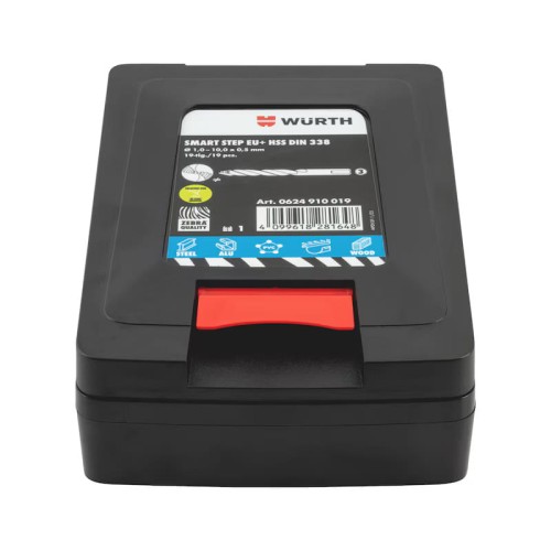Wiertła HSS SMART STEP WURTH 1-10mm 19szt DIN 338 w kasecie ORSY