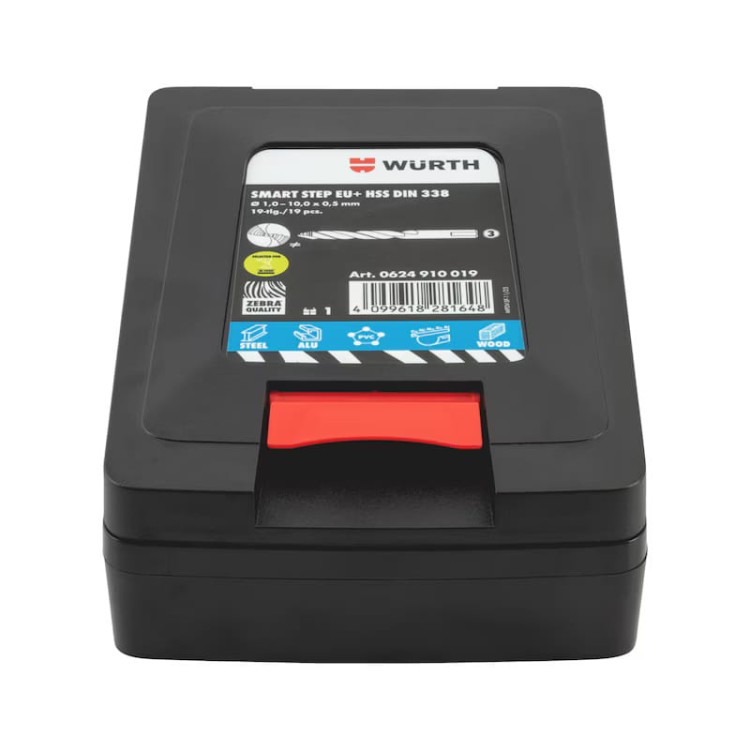 Wiertła HSS SMART STEP WURTH 1-10mm 19szt DIN 338 w kasecie ORSY