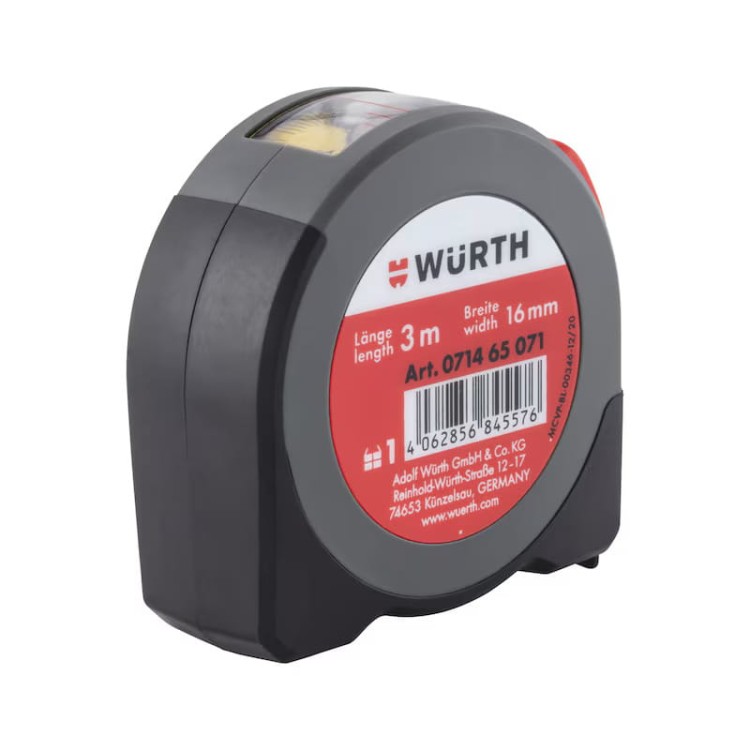 Kieszonkowa taśma miernicza z okienkiem WURTH 16 mm - 3 m