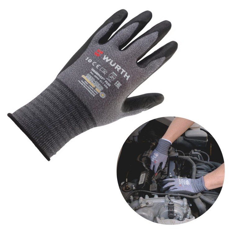 Rękawice ochronne WURTH Tigerflex Plus rozmiar 7 - robocze, 1 para
