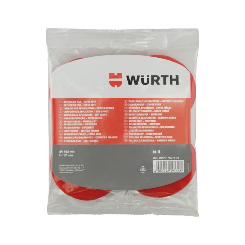 Aplikator okrągły - gąbka do dressingu, wosku WURTH DETAILING 4 szt.