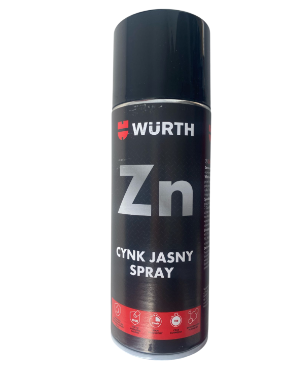 Cynk antykorozyjny w sprayu WURTH jasny BLACK EDITION 400 ml