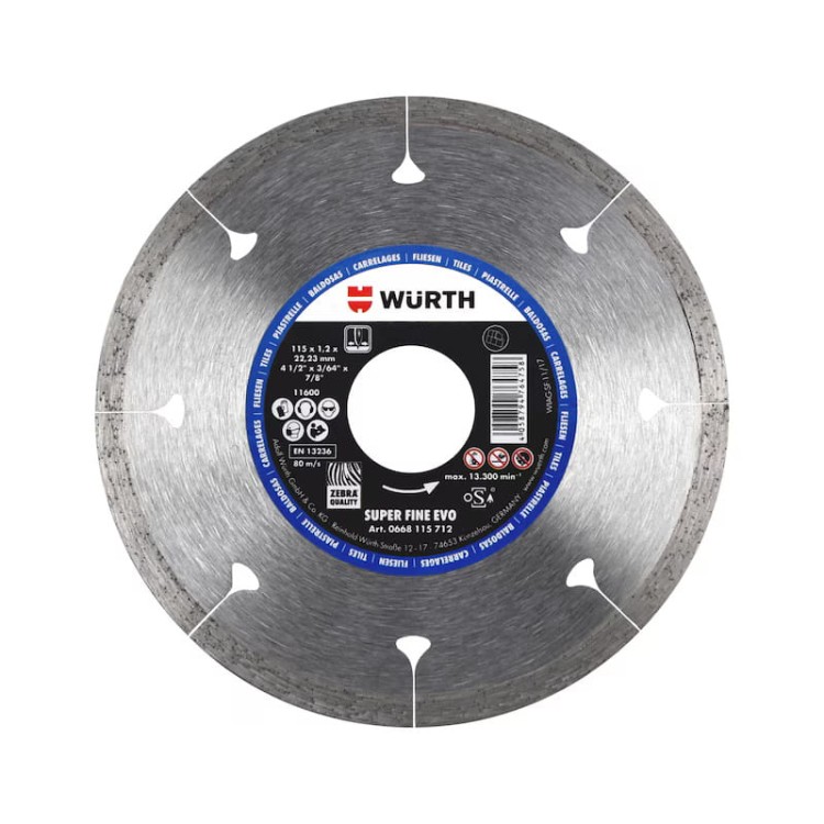 Tarcza diamentowa do glazury Super fine EVO WURTH 125 mm 1 szt.