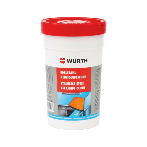 Ściereczki chusteczki do czyszczenia stali nierdzewnej WURTH 30 szt.