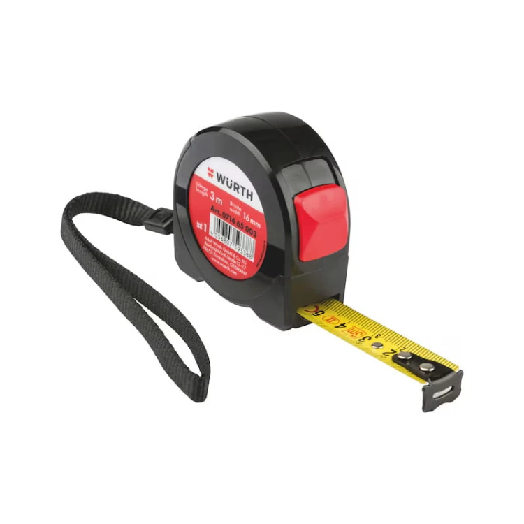 Miara zwijana kieszonkowa 3m x 16mm WURTH taśma miernicza klasa II