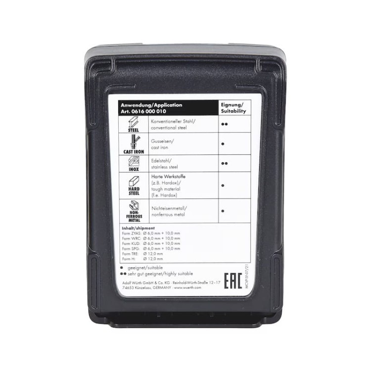 FREZY PALCOWE WURTH MX 10 szt. węgliki spiekane do stali i metali ORSY