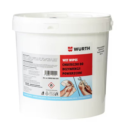 Chusteczki do dezynfekcji WET WIPES 500 szt. WURTH bakteriobójcze