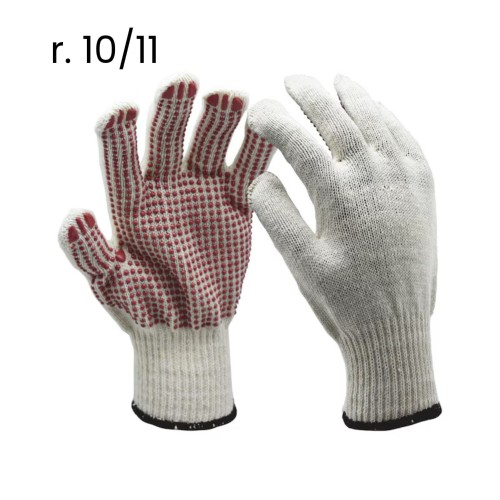 Rękawice ochronne Eco Knit WURTH nakrapiane PVC rozmiar 10/11 białe-czerwone