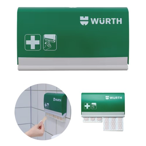 Dozownik na plastry WURTH pusty zielony szybki dostęp wymiary 230x135x30mm