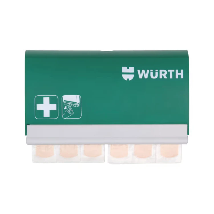 Dozownik na plastry WURTH pusty zielony szybki dostęp wymiary 230x135x30mm