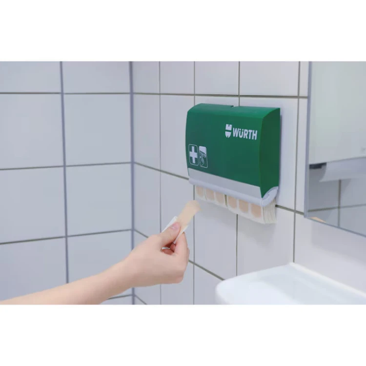 Dozownik na plastry WURTH pusty zielony szybki dostęp wymiary 230x135x30mm