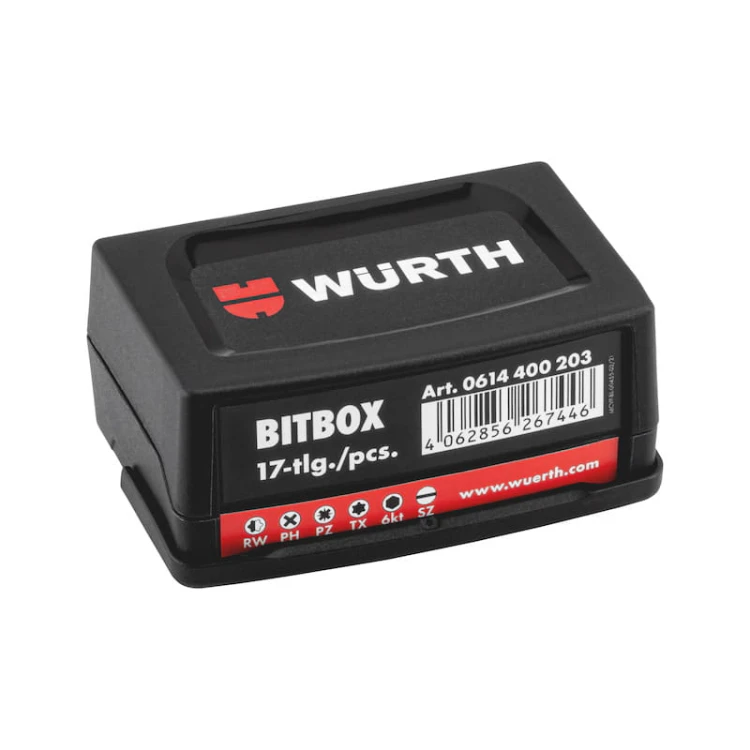 Zestaw bitów 1/4 cala 17 szt. WURTH RW PH PZ TX 6KT pudełko ORSY uchwyt