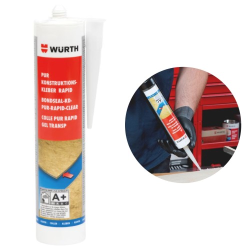 Klej konstrukcyjny Rapid PUR 310ml WURTH Strukturalny D4 Przezroczysty