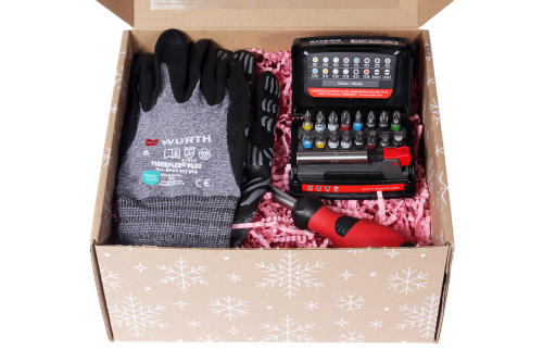 Zestaw prezentowy WURTH 3el. POD CHOINKĘ: bity, wkrętak, rękawice PREZENT