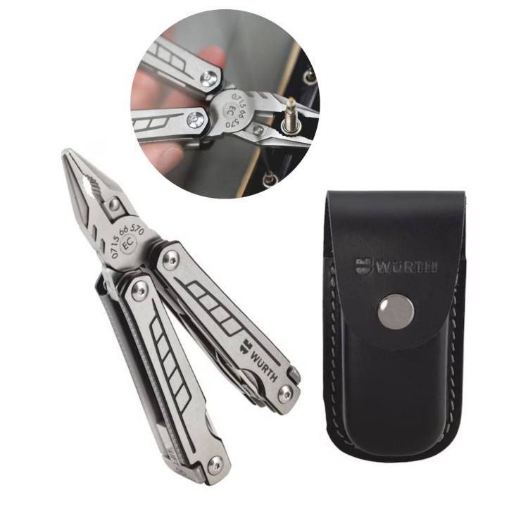 Zestaw narzędzi wielofunkcyjnych Multitool WURTH 9w1 etui narzędzie camping