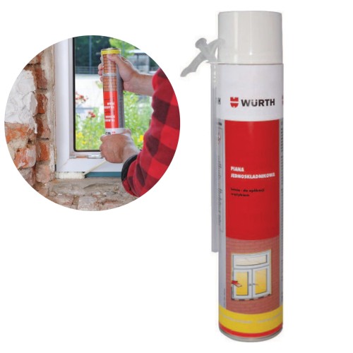 Piana Montażowa Letnia WURTH 750ml 1K Wężyk Izolacja Uszczelnianie