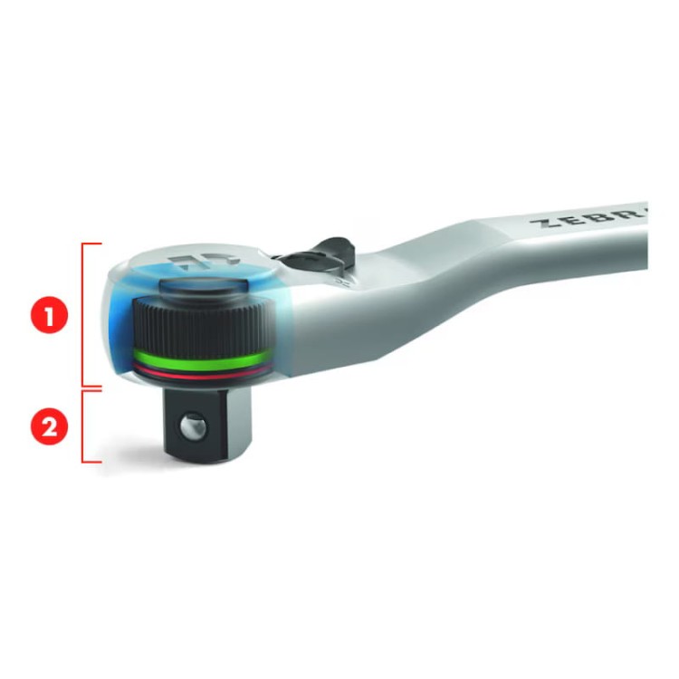 Pokrętło z grzechotką 1/4 WURTH pyłoszczelne IP5X 72 zęby 136mm