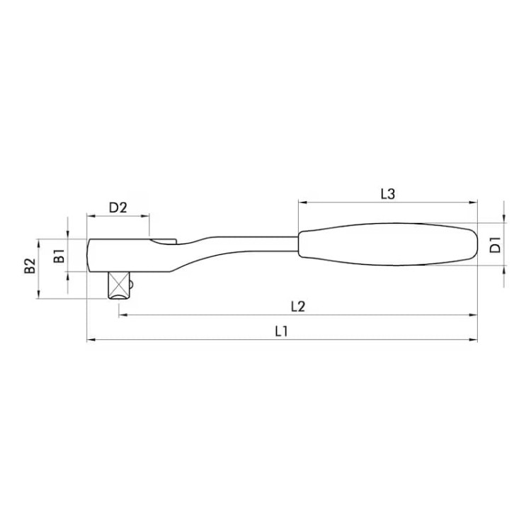 Pokrętło z grzechotką 1/4 WURTH pyłoszczelne IP5X 72 zęby 136mm