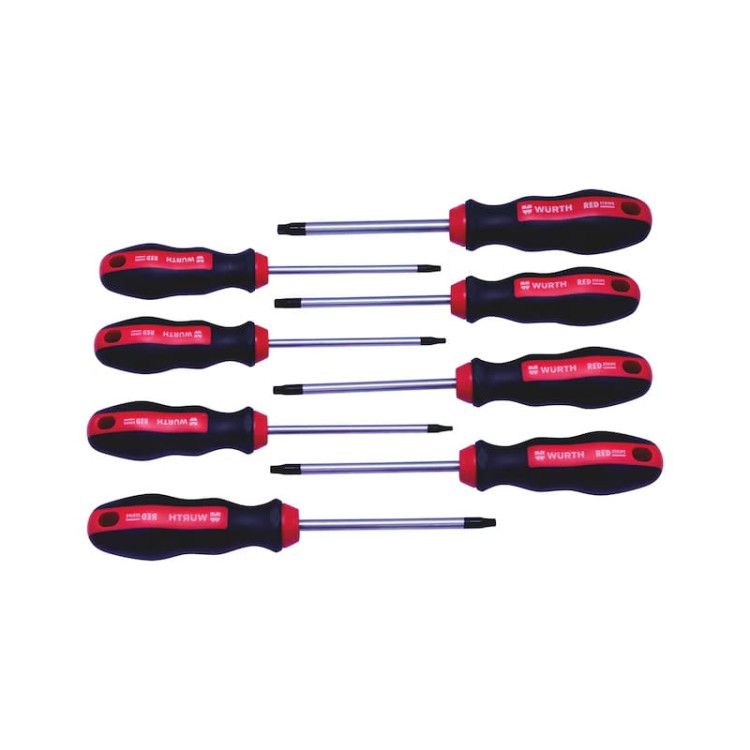 Wkrętaki TX 8 el. WURTH REDSTRIPE S2 Torx zestaw profesjonalny