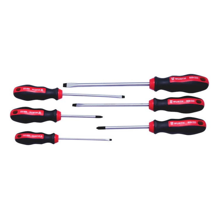 Zestaw wkrętaków PH płaskie 6 el. WURTH REDSTRIPE S2 2K