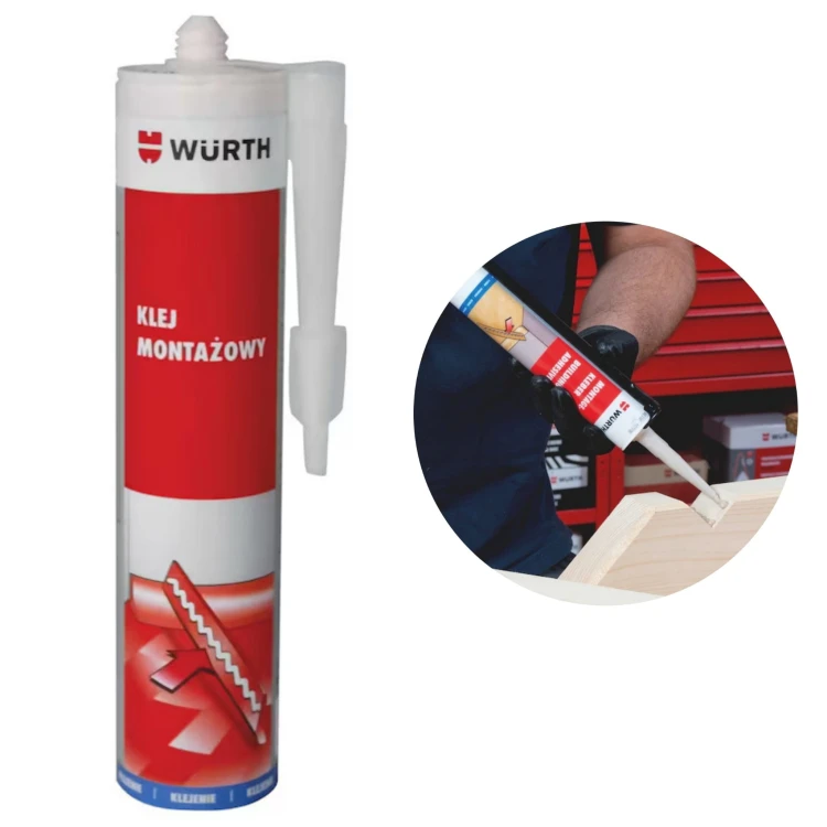 Klej montażowy 310ml Beżowy WURTH Szybkie Utwardzanie Uniwersalny Montaż