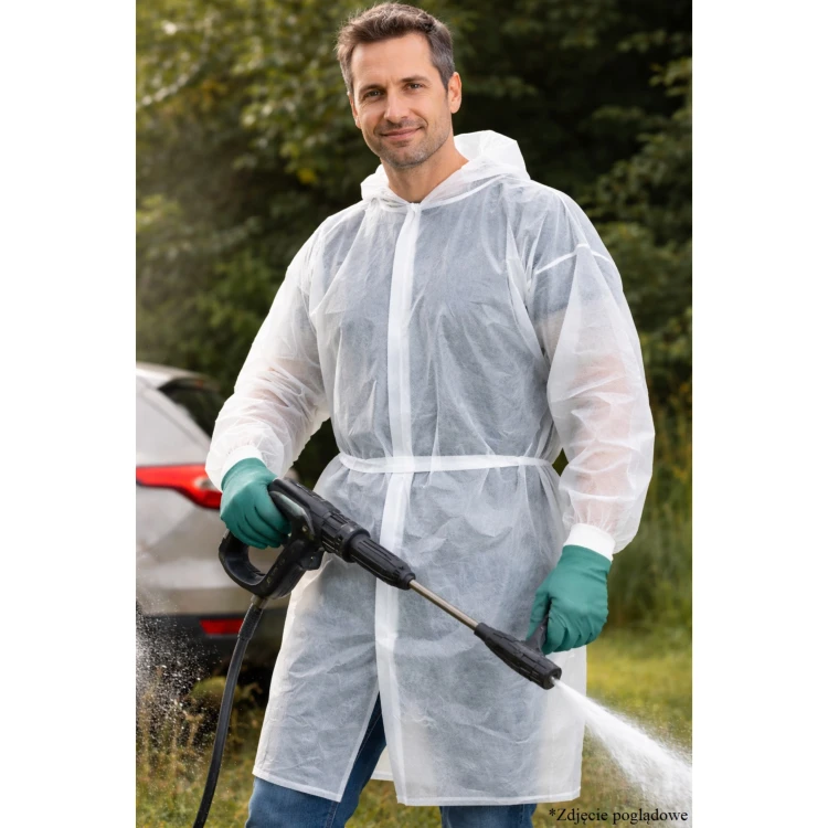 Płaszcz Flizelinowy Ochronny SMS ONE SIZE Hydrofobowy Roboczy Carrera