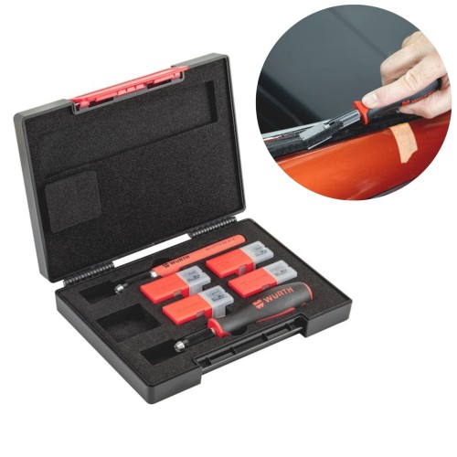 Zestaw skrobaków PU do uszczelek kleju szyb ostrza WURTH 83 el. Orsy