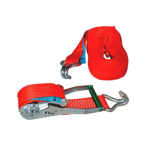 Pas mocujący z grzechotką WURTH 4T 4000daN 50mm 9m podwójny hak czerwony